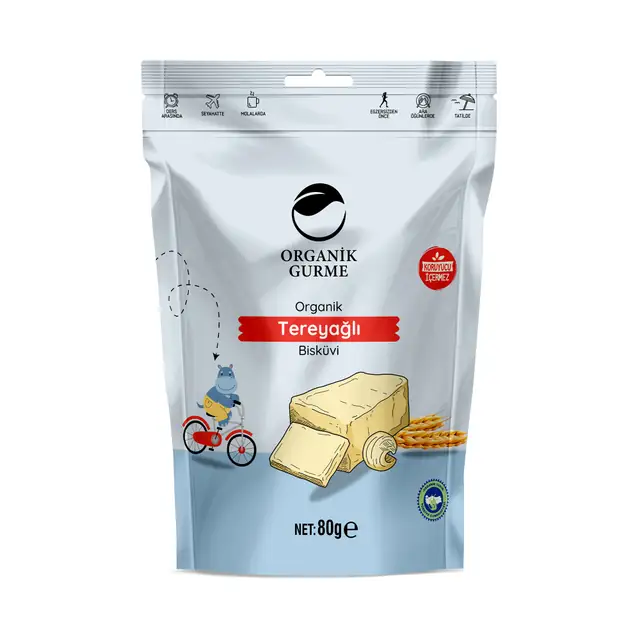 Organik Tereyağlı Sade Bisküvi 80 gr