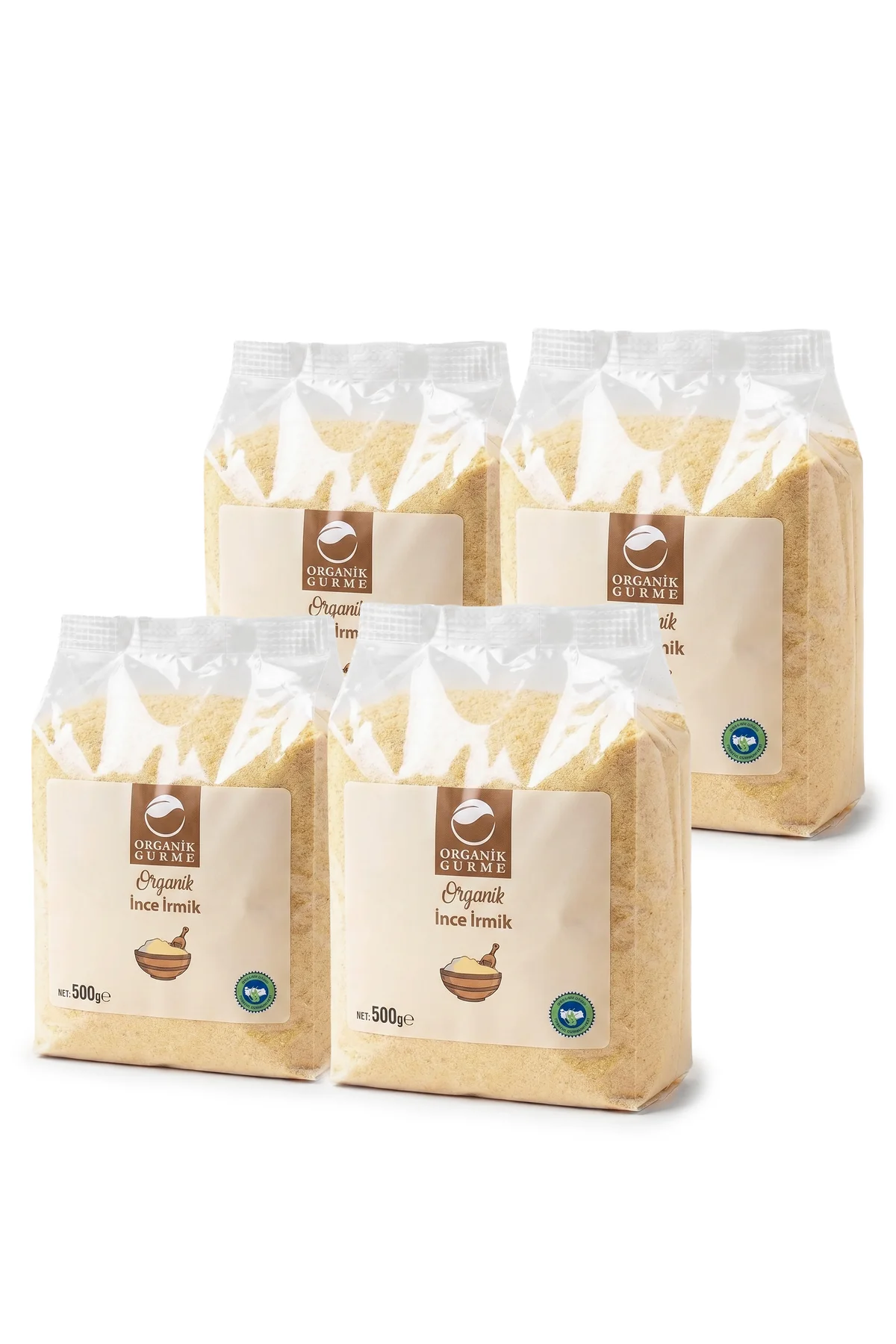 4'lü Organik İnce İrmik 500 gr