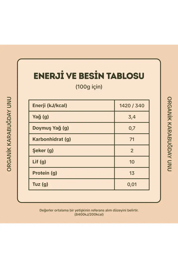2'li Organik Karabuğday Unu 500 Gr