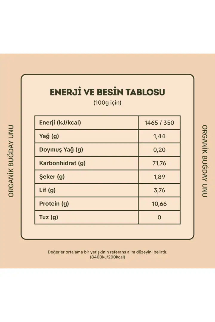 4'lü Organik Çok Amaçlı Buğday Unu 1000gr