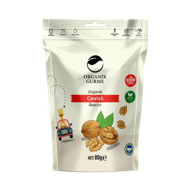 Organik Cevizli Bisküvi 80 gr